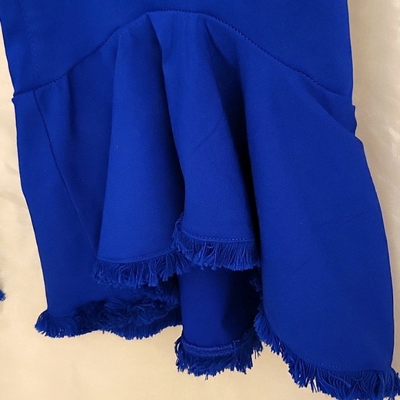 HOT Cobalt Blue Stretch Ruffle-Hem Crop Pants! 6 - Picture 12 of 15